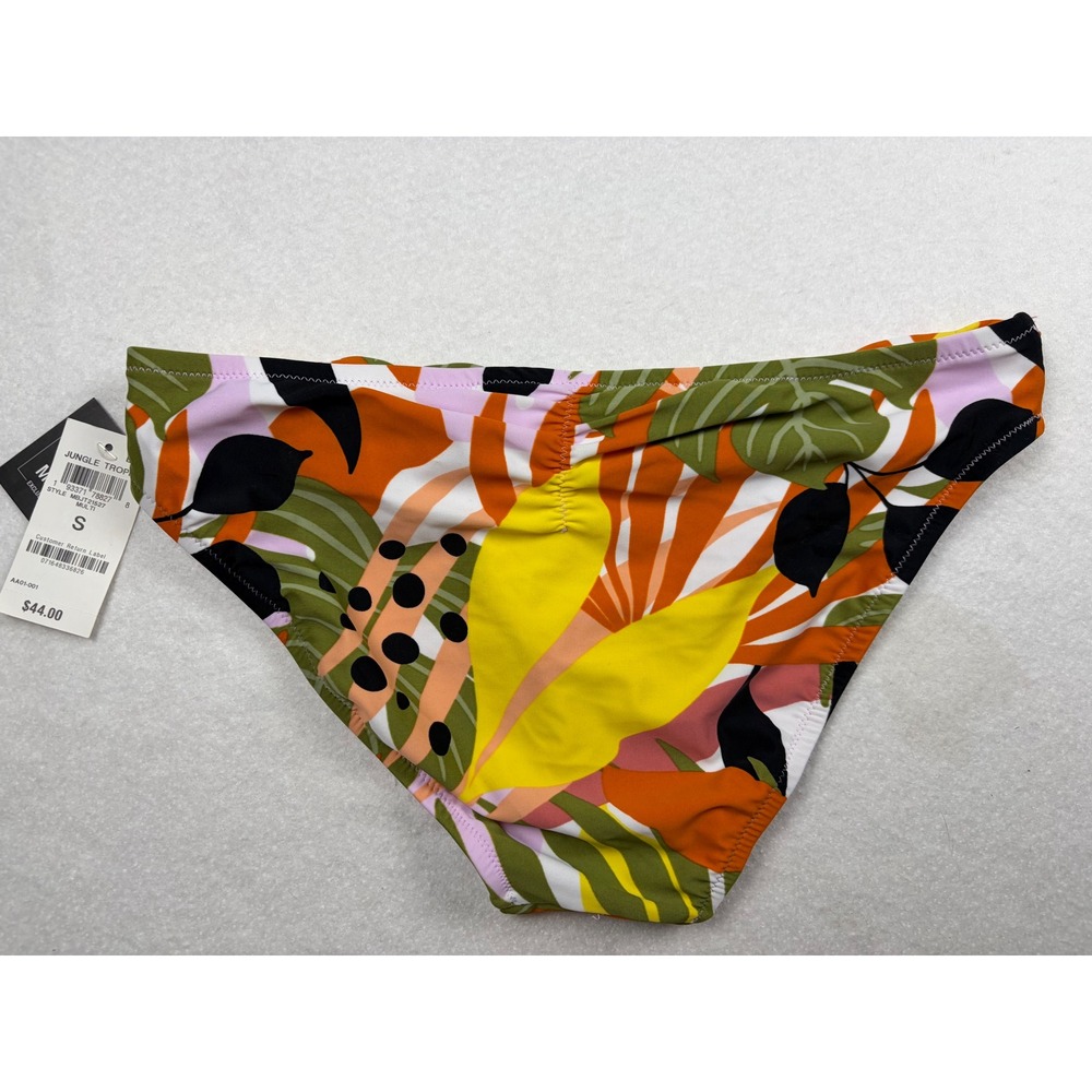 Bar III Jungle Tropical Ruched Hipster Bikini Bottoms Multi Floral MBJT2827 - Picture 4 of 6